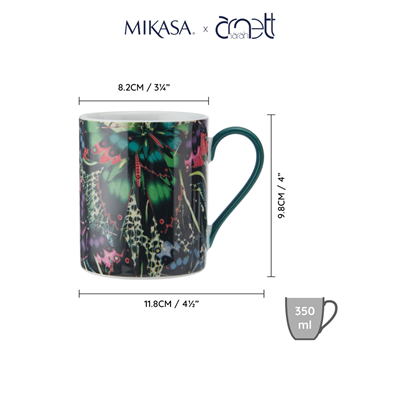 Mikasa MKSAMUGBFLY Sarah Arnett Porselen 300ml Kupa Kelebek