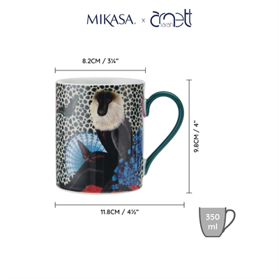 Mikasa MKSAMUGMONK Sarah Arnett Porselen 300ml Kupa Maymun