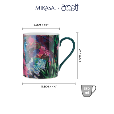 Mikasa MKSAMUGPEA Sarah Arnett Porselen 300ml Kupa Tavuskuşu