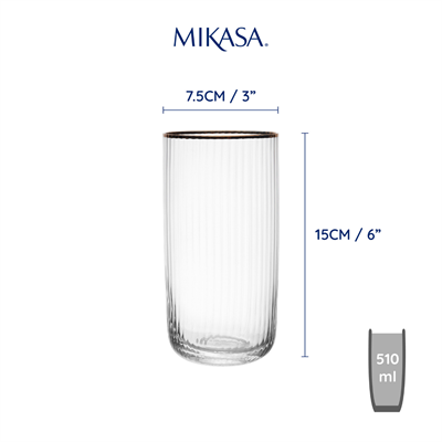 Mikasa MKSORHB4PC Sorrento 4lü 510ml Meşrubat Bardağı
