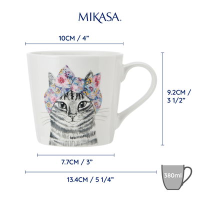 Mikasa MKTIPPMUGCAT Tipperleyhill 380ml Fine China Kupa Kedi