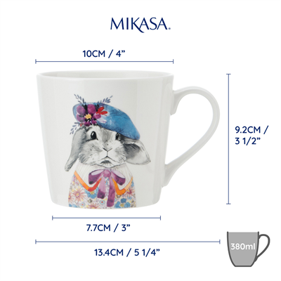 Mikasa MKTIPPMUGRAB Tipperleyhill 380ml Fine China Kupa Tavşan