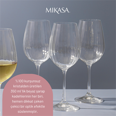 Mikasa MKTREVWW4PC Treviso 4lü 350ml Beyaz Şarap Kadehi