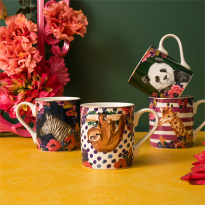 Mikasa MKWILDMUGSLO Wild At Heart Fine China 280ml Kupa Tembel Hayvan
