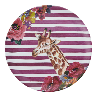 Mikasa MKWILDTRAYGIR Wild at Heart Melamin 36cm Yuvarlak Tepsi Zürafa
