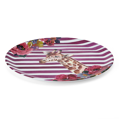 Mikasa MKWILDTRAYGIR Wild at Heart Melamin 36cm Yuvarlak Tepsi Zürafa