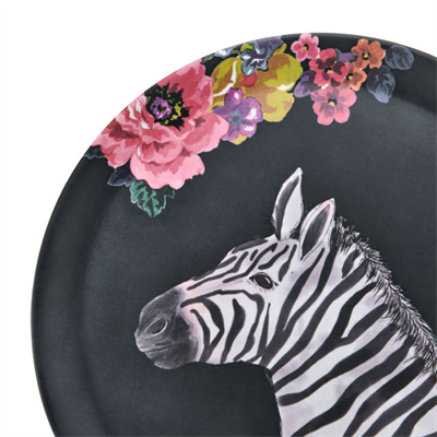 Mikasa MKWILDTRAYZEB Wild at Heart Melamin 36cm Yuvarlak Tepsi Zebra