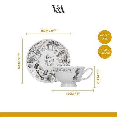 Mikasa x V&A Alice In Wonderland 5200018 210ml Porselen Çay Fincanı