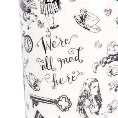 Mikasa x V&A Alice In Wonderland 5213454 350ml Silikon Kapaklı Porselen Çift Çidarlı Kupa