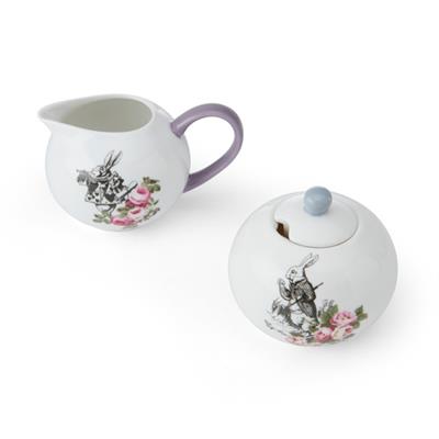 Mikasa x V&A Alice in Wonderland MKALSUGCRMSET Fine China Porselen 200ml Krema ve Şekerlik Seti