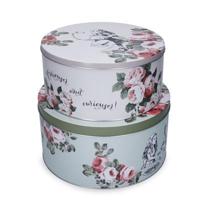 Mikasa x V&A Alice In Wonderland MKALCTIN2PC Teneke Kek, Bisküvi Saklama Kabı 2li