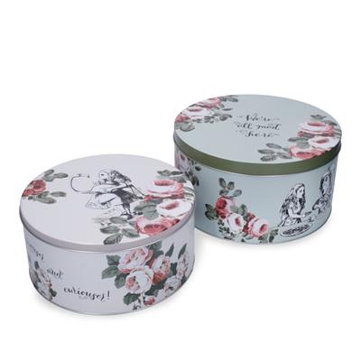 Mikasa x V&A Alice In Wonderland MKALCTIN2PC Teneke Kek, Bisküvi Saklama Kabı 2li