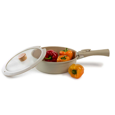 Neoflam D-NEOMDS11I Midas Bej 11 Parça Ayrılabilen Saplı İç İçe Geçebilen Tencere Tava Seti