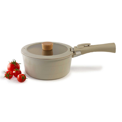 Neoflam D-NEOMDS11I Midas Bej 11 Parça Ayrılabilen Saplı İç İçe Geçebilen Tencere Tava Seti