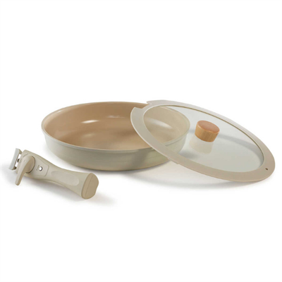 Neoflam NEOMDS9I Midas Bej 9 Parça Ayrılabilen Saplı İç İçe Geçebilen Tencere Tava Seti