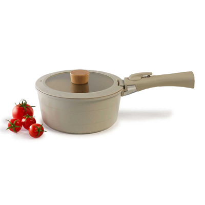 Neoflam NEOMDS9I Midas Bej 9 Parça Ayrılabilen Saplı İç İçe Geçebilen Tencere Tava Seti