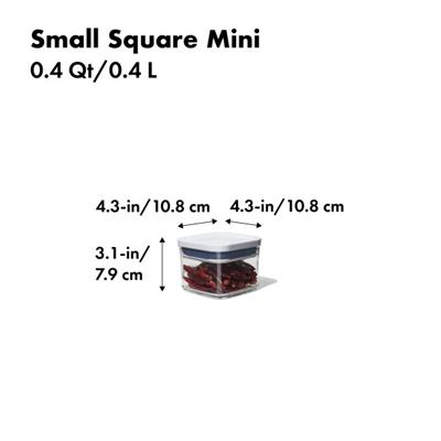 OXO 11236700 GG POP Saklama Kabı Küçük/Mini Boy Kare 0,38 Lt