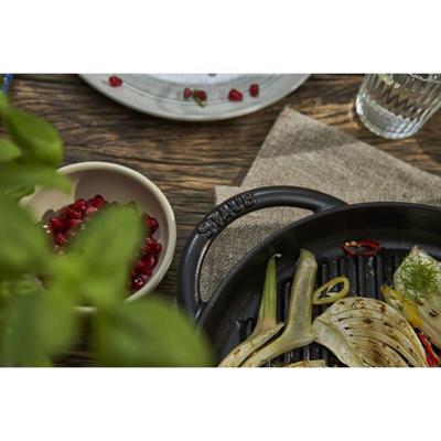Staub 405093770 Çift Kulplu Döküm Izgara Tava 26cm Siyah