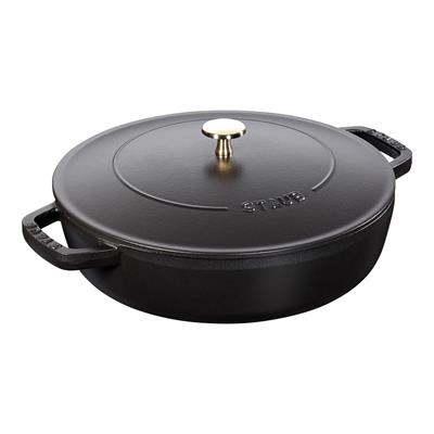 Staub 405114720 Chistera Yağmur Efektli Kapaklı Döküm Tencere 28cm Siyah