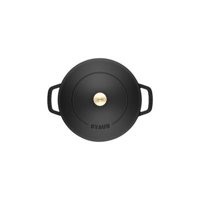 Staub 405114720 Chistera Yağmur Efektli Kapaklı Döküm Tencere 28cm Siyah