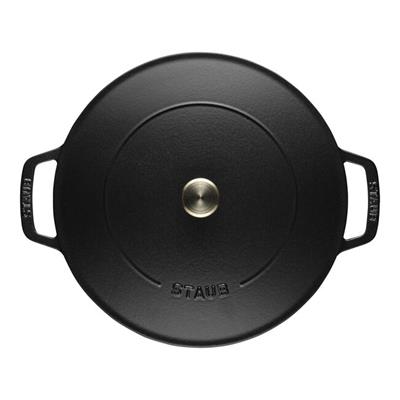 Staub 405114730 Chistera Yağmur Efektli Kapaklı Döküm Tencere 24cm Siyah