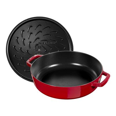 Staub 405114740 Chistera Yağmur Efektli Kapaklı Döküm Tencere 28cm Kiraz