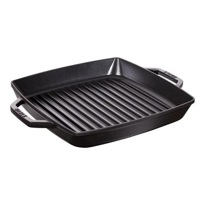 Staub 405116830 Çift Kulplu Döküm Izgara Tava 28cm Siyah