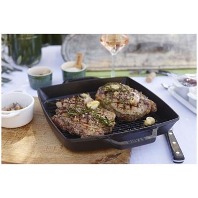 Staub 405116830 Çift Kulplu Döküm Izgara Tava 28cm Siyah