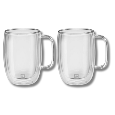 Zwilling 395001140 Çift Camlı Kulplu 2li Latte Macchiato Bardak Seti - 450 ml