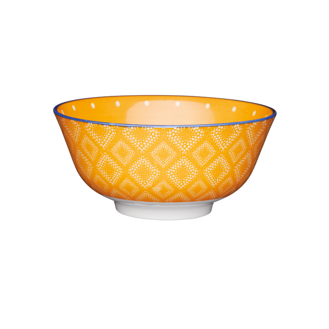 Mikasa KCBOWL07 Sırlı Seramik Kase Turuncu Nokta Desenli