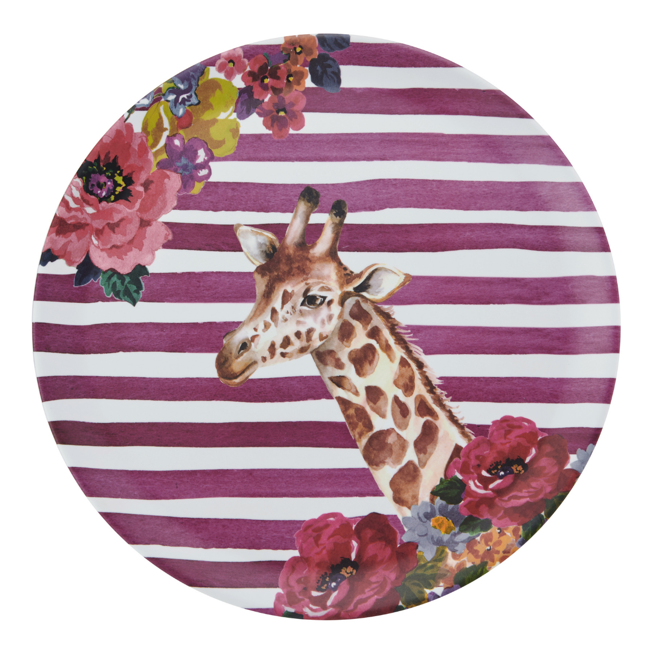 Mikasa MKWILDTRAYGIR Wild at Heart Melamin 36cm Yuvarlak Tepsi Zürafa
