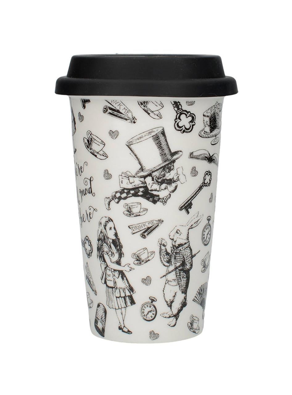 Mikasa x V&A Alice In Wonderland 5213454 350ml Silikon Kapaklı Porselen Çift Çidarlı Kupa