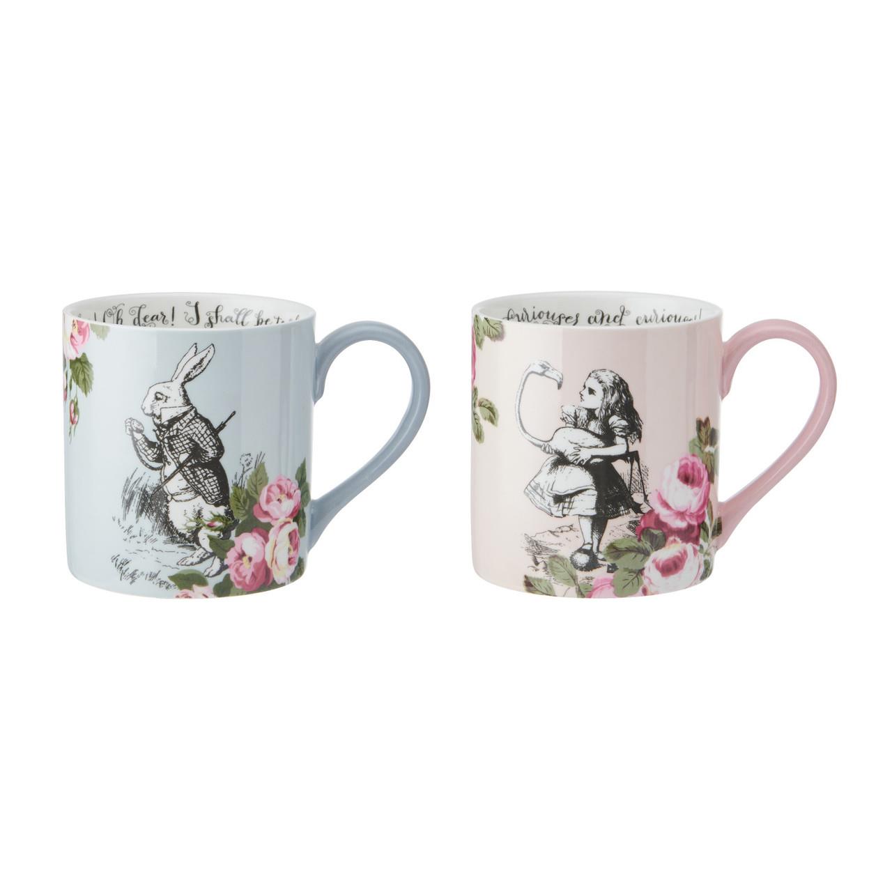 Mikasa x V&A Alice in Wonderland MKALMUGHHPK2 Porselen 380ml 2li Kupa Seti