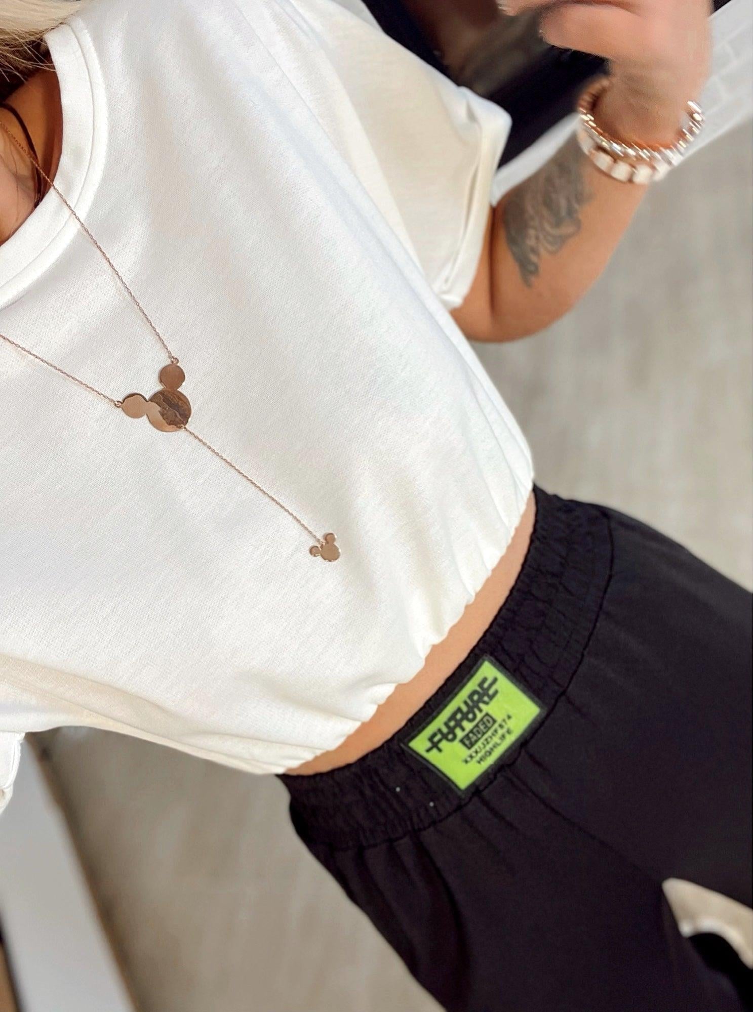 Lastikli Crop Tshirt