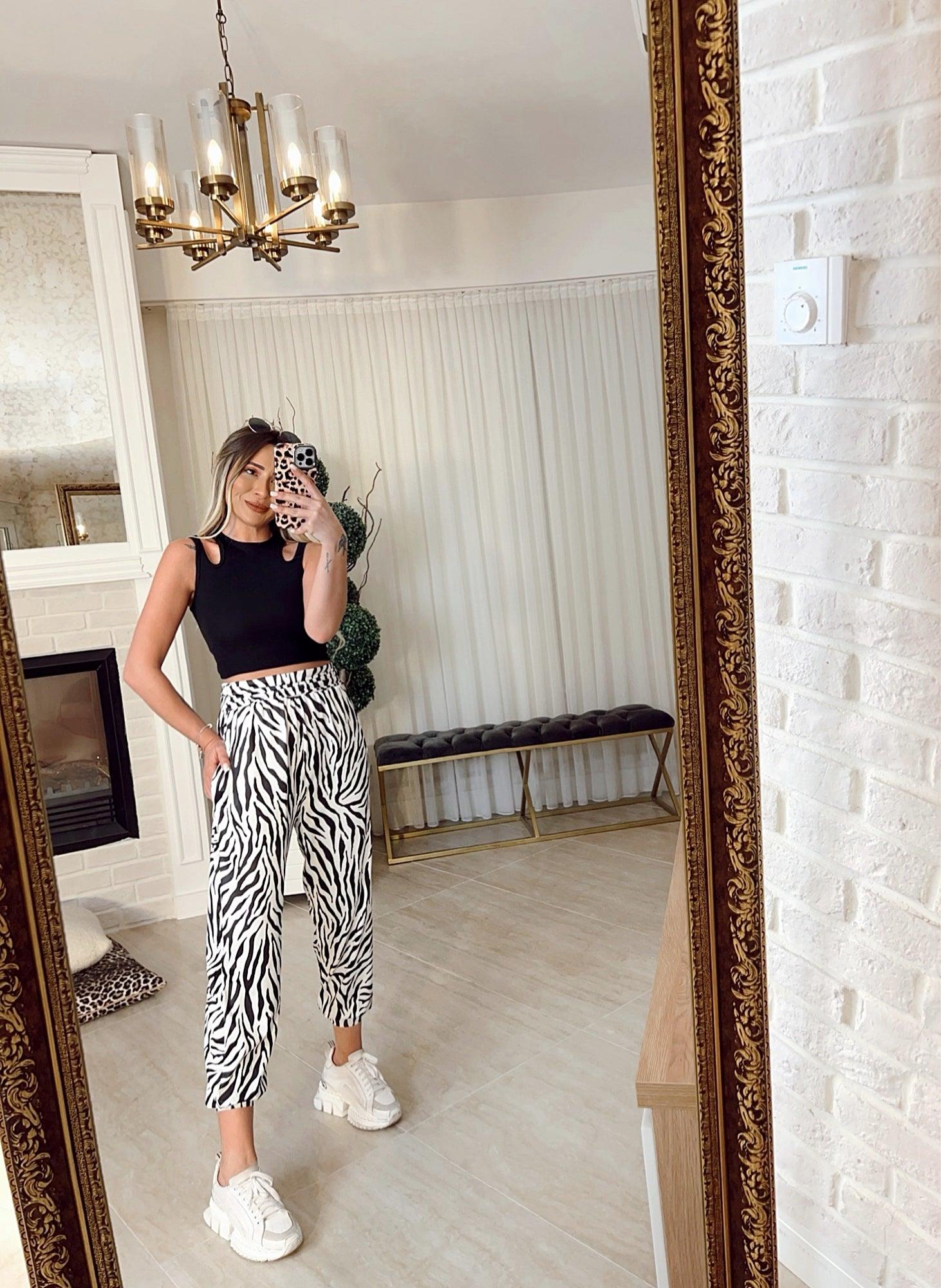 Modal Dokulu Zebra şalvar