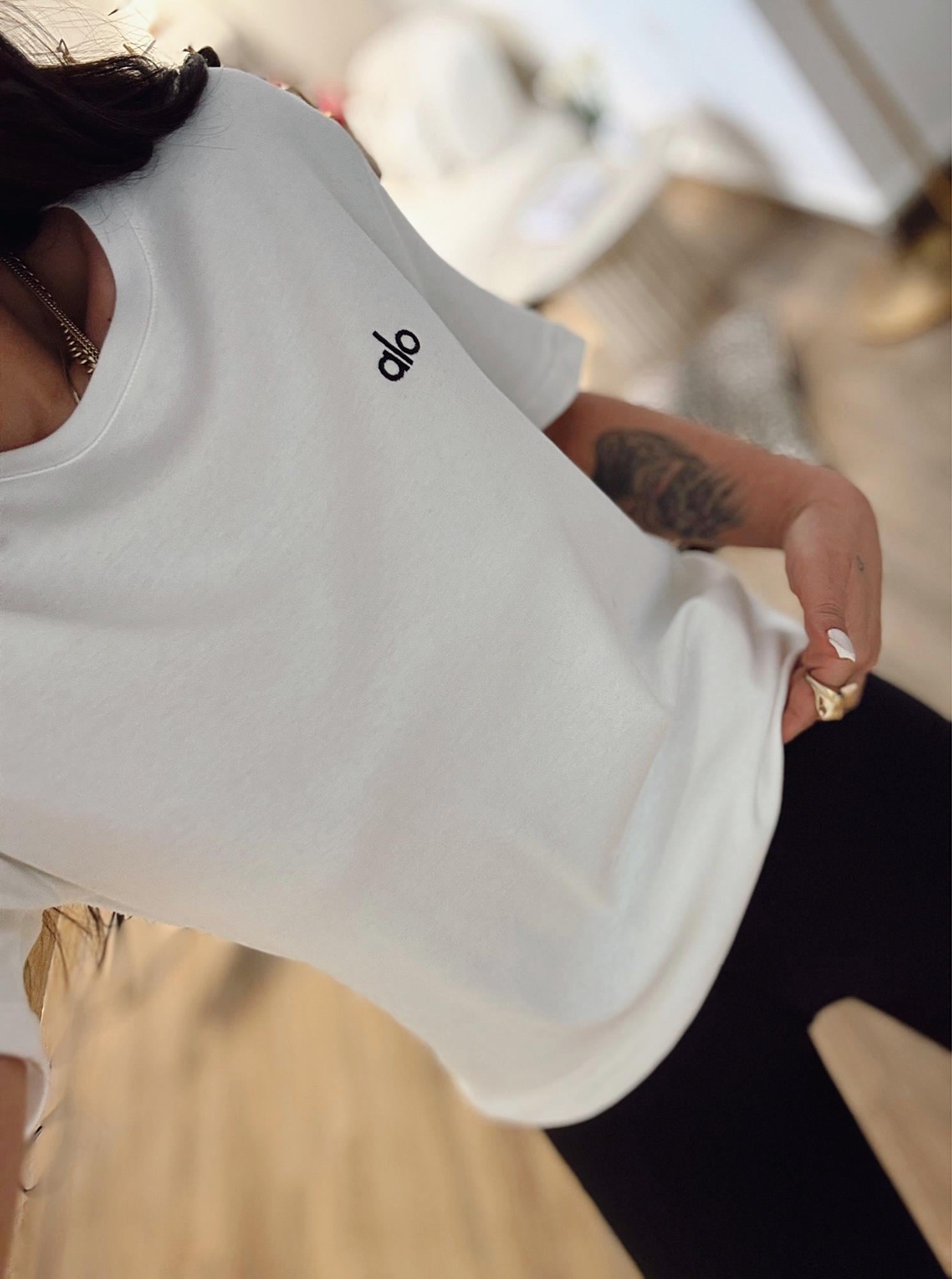 A Baskı Beyaz Basic Tshirt