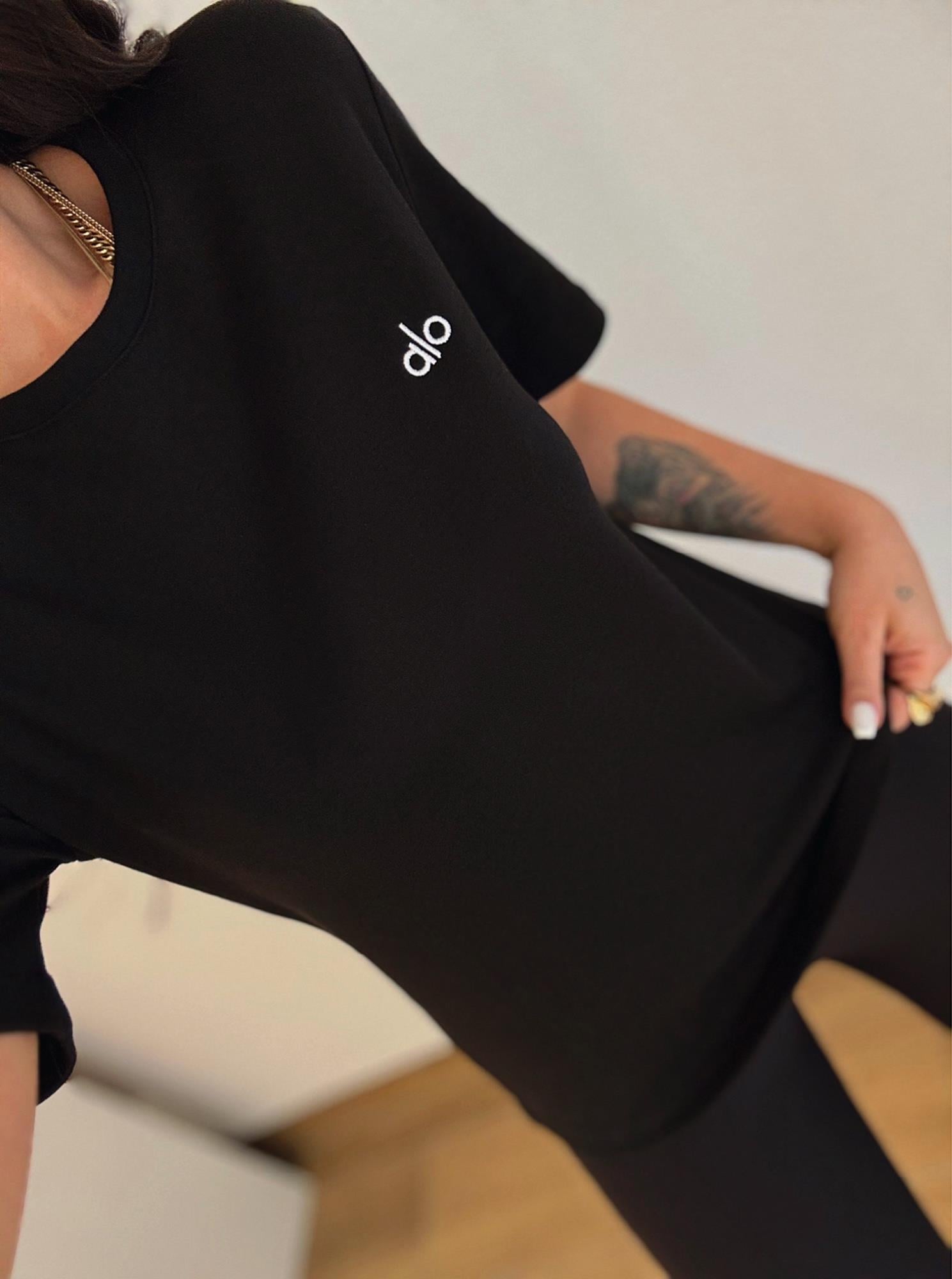 A Baskı Siyah Basic Tshirt