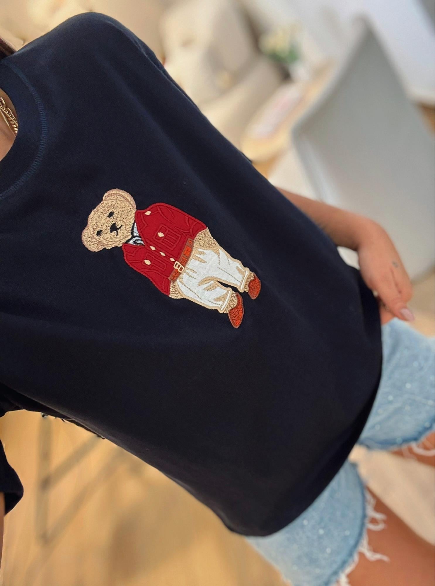 Ayıcık Baskı Pamuklu Laci Tshirt