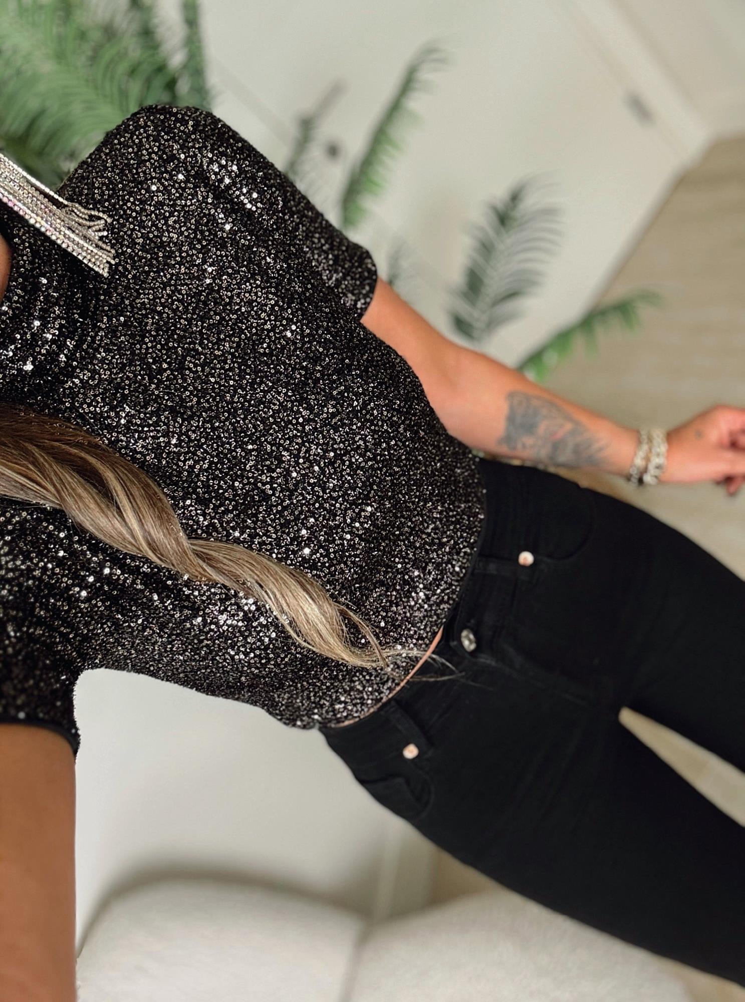 Balıkçı Yaka Gold Simli Crop