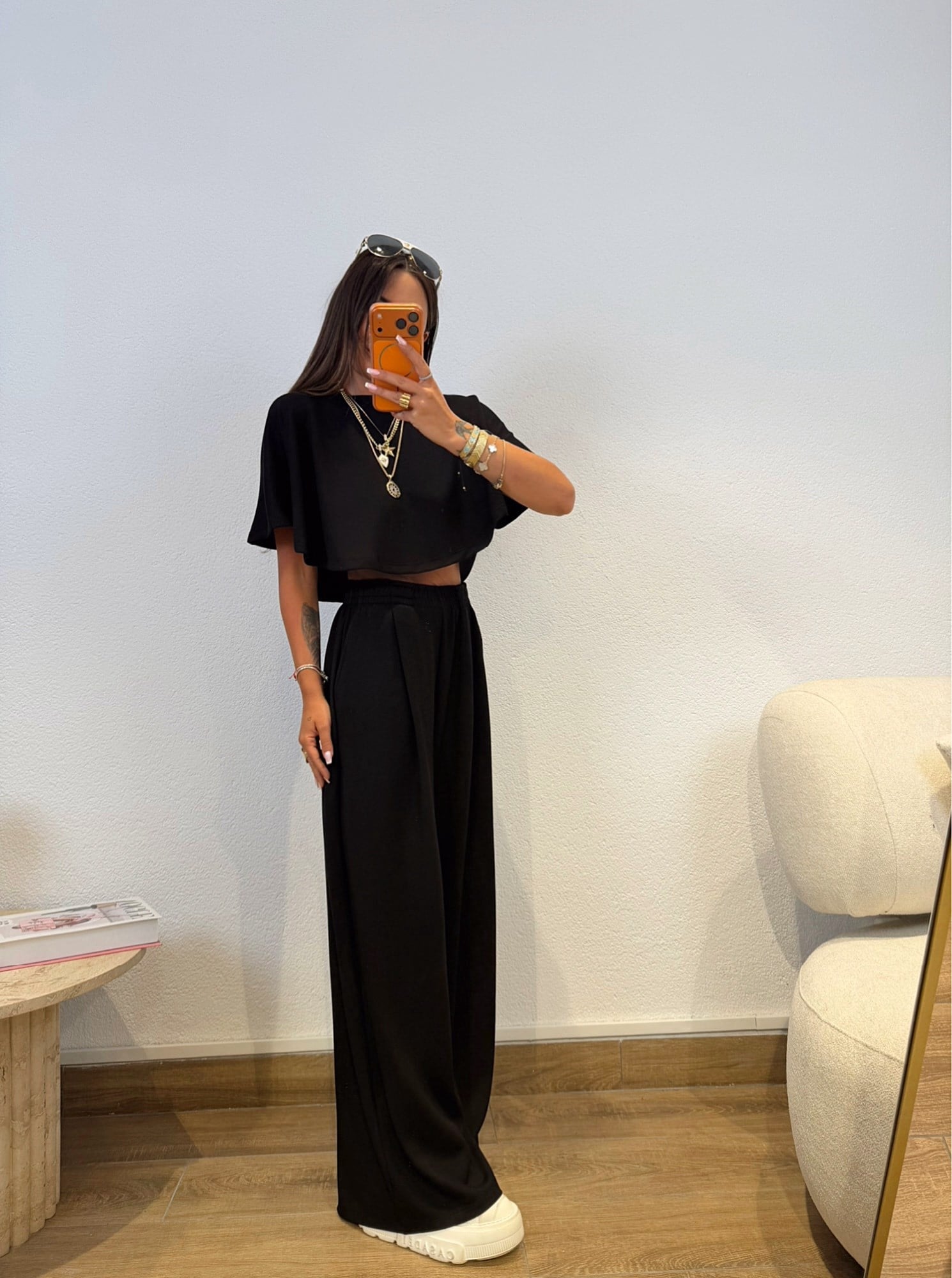 Crop&Eşofman Siyah Modal Takım