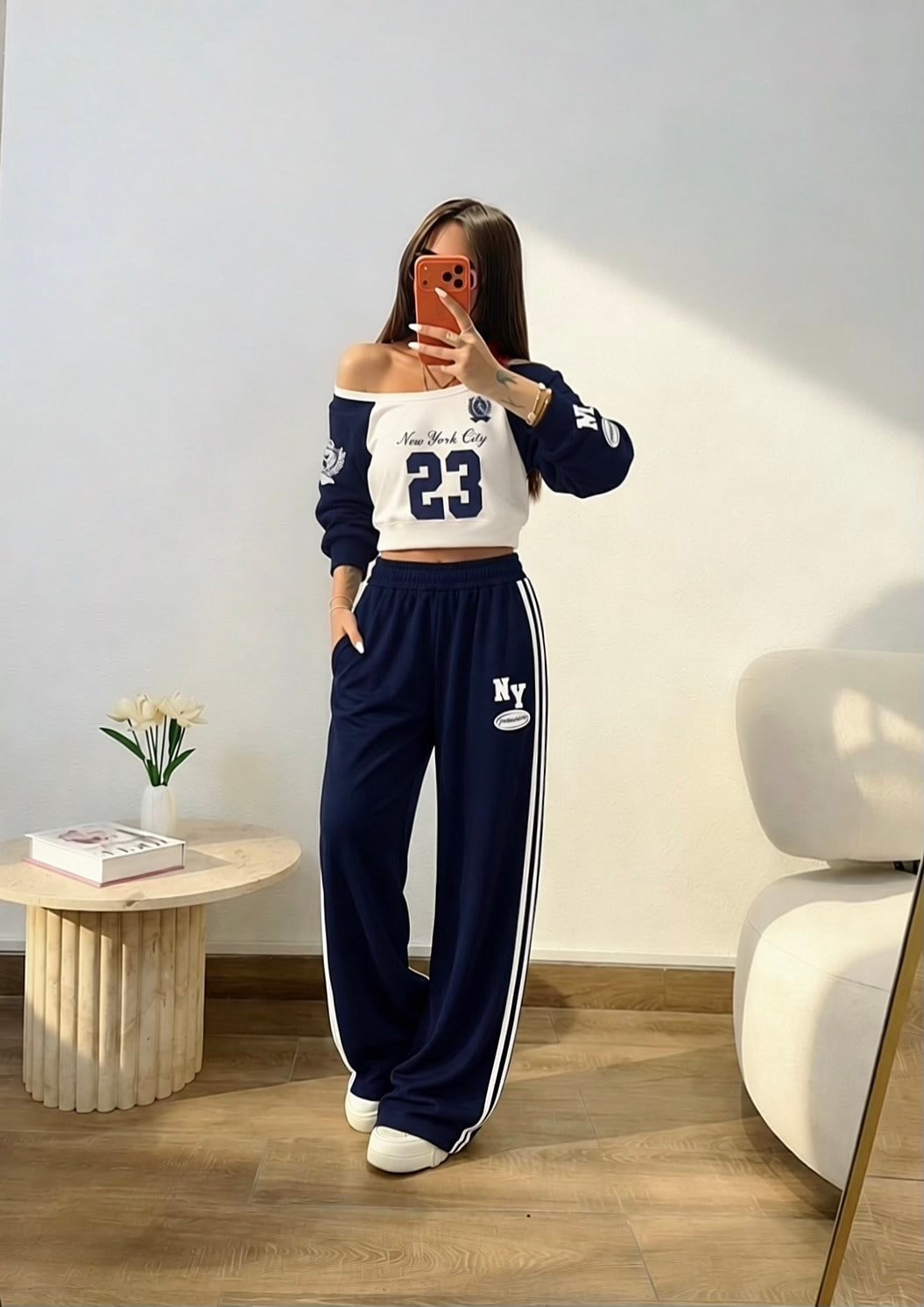 Düşük Omuz Laci Modal Eşofman Takım