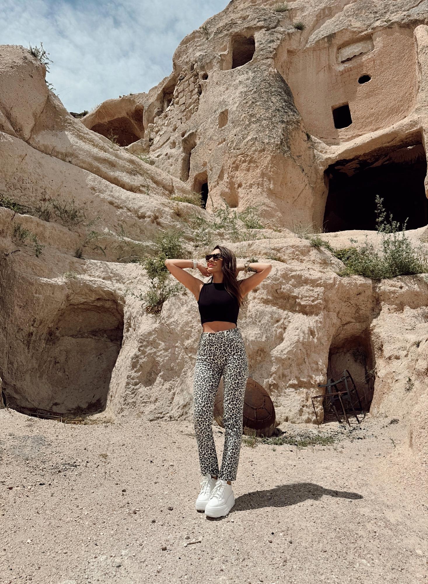 Leopar Desen Boyfit Jean