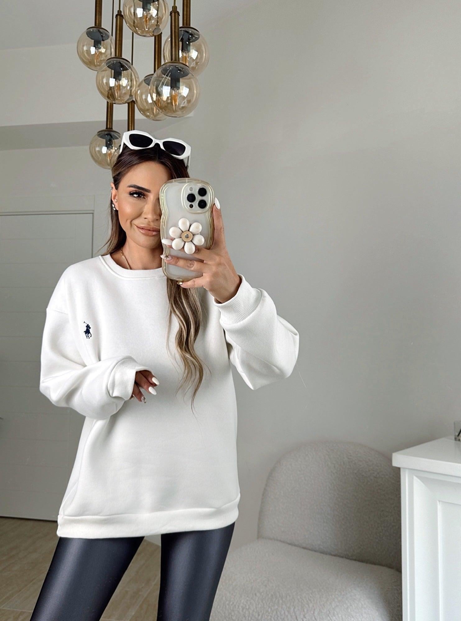 Orijinal Marka Beyaz Sweatshirt