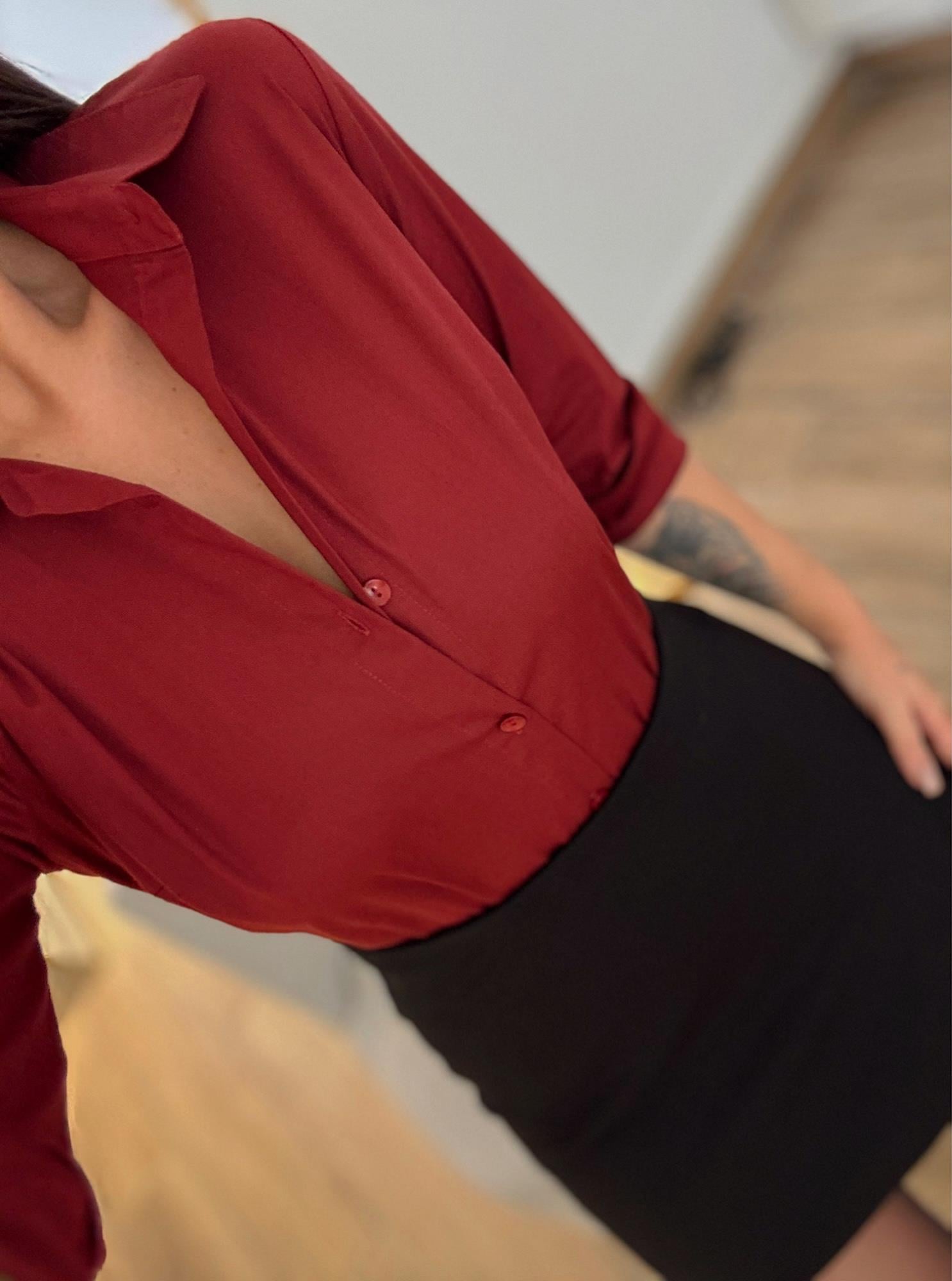 Orj Marka Bordo Slimfit Gömlek