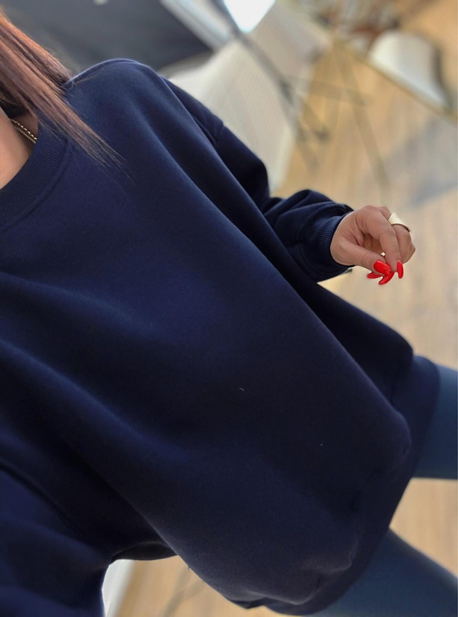 Oversize Şardonlu Basic Laci Sweatshirt
