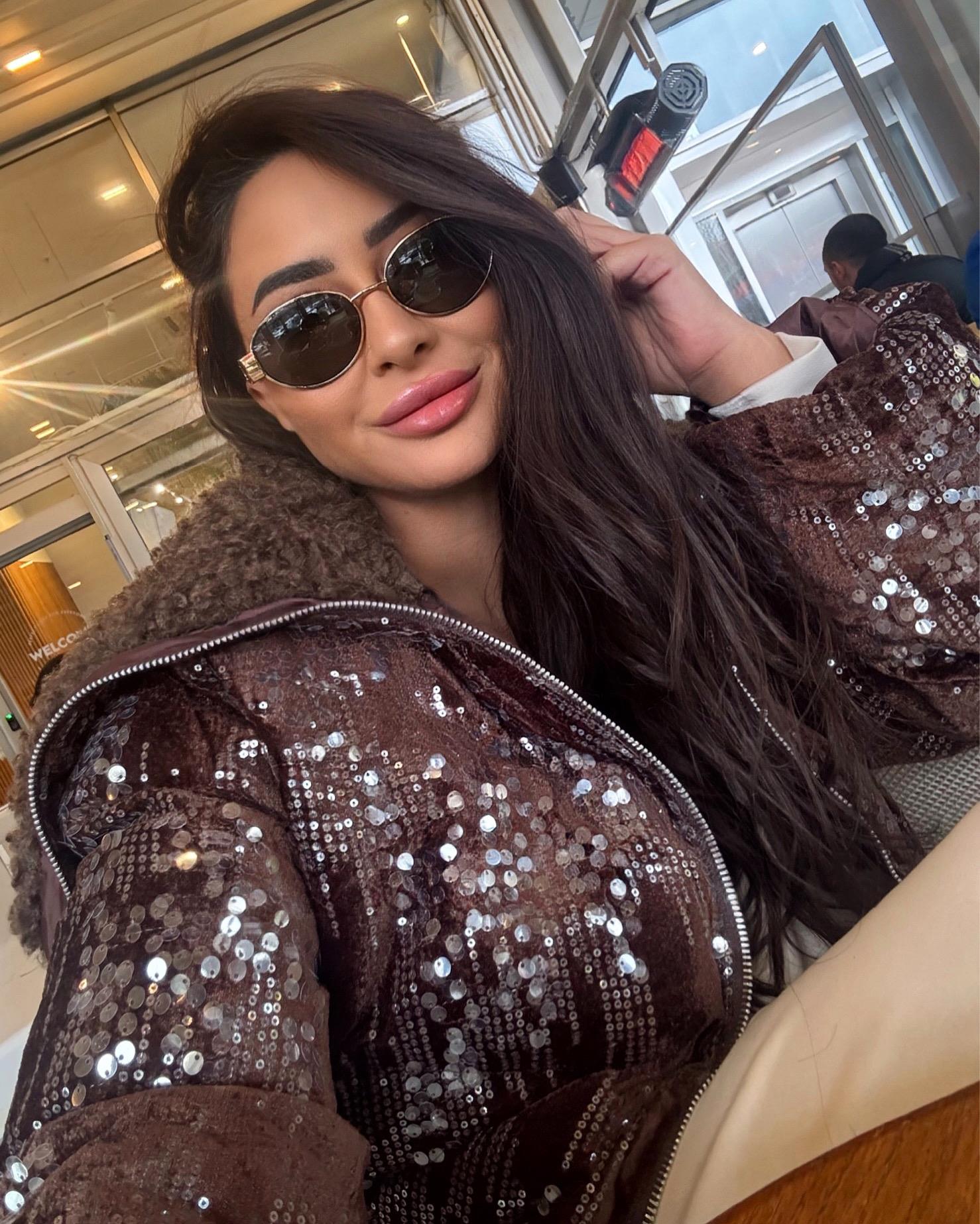 Premium Kahve Payet Şişme Mont