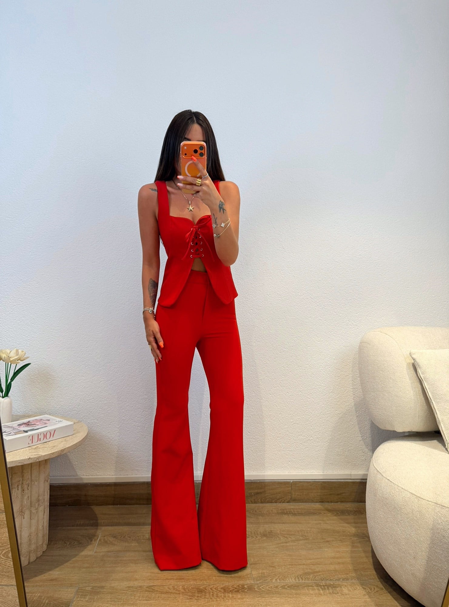 Premium Korse Pantolon Kırmızı Takım