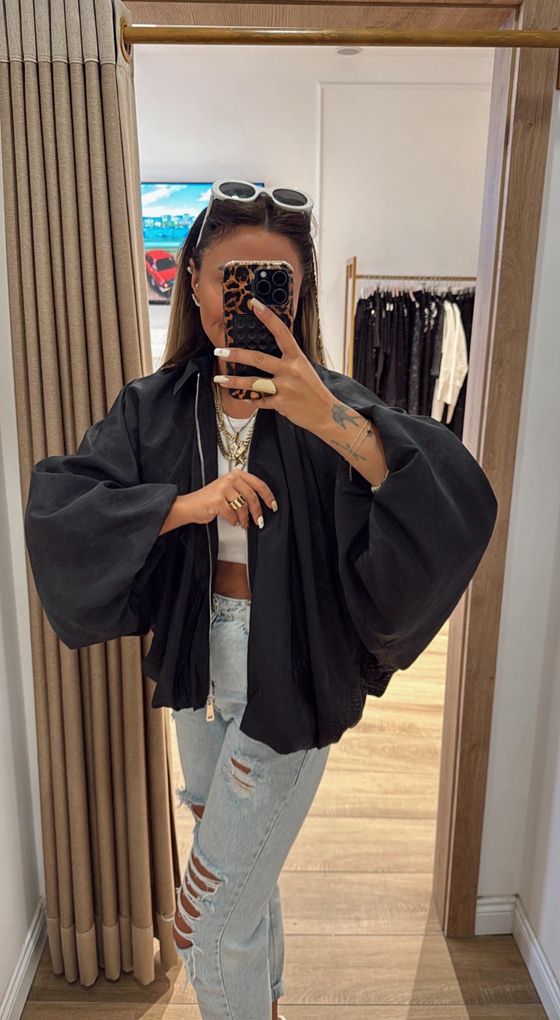 Siyah Bomber Ceket