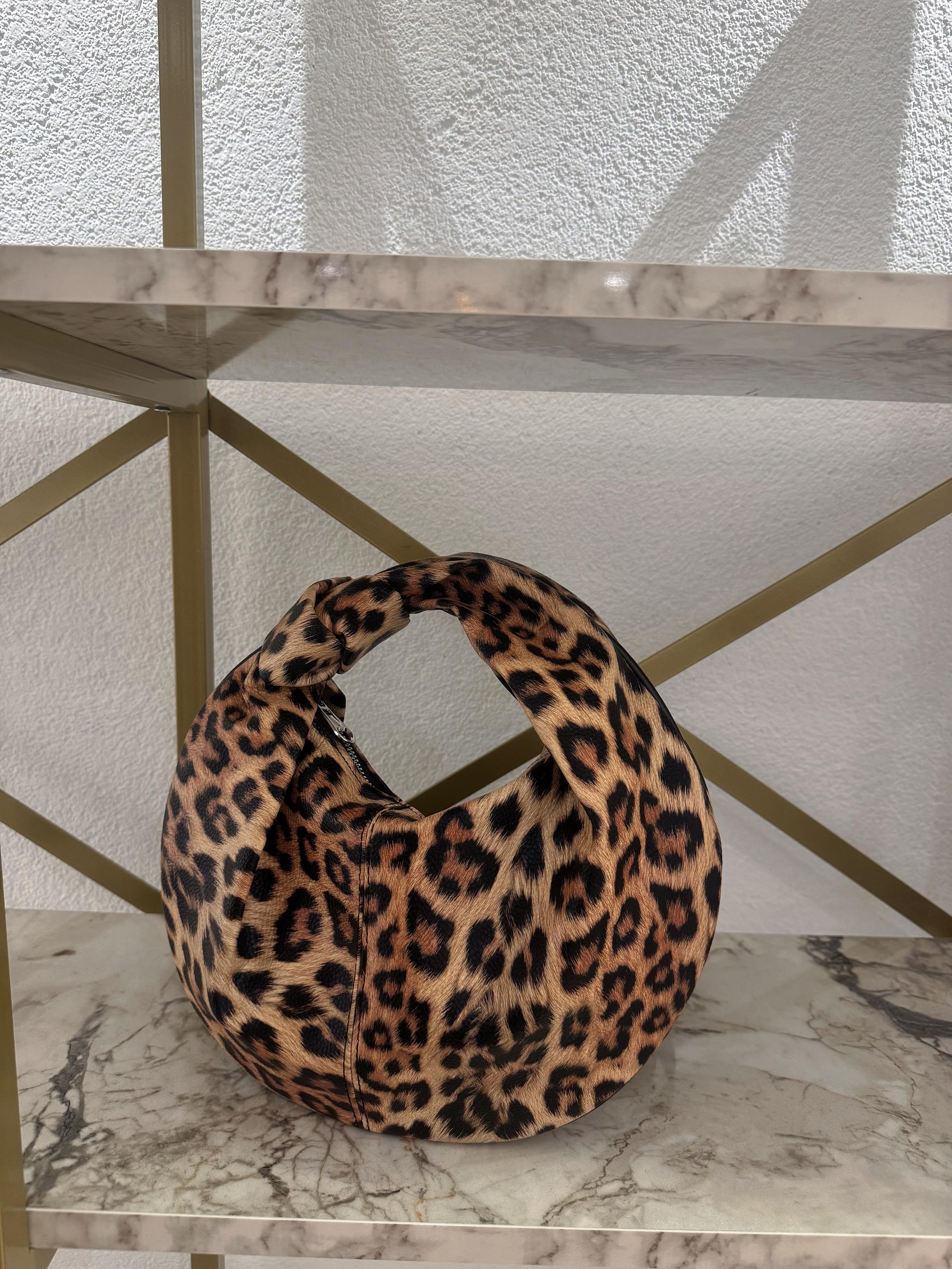 Suni Deri Leopar Çanta