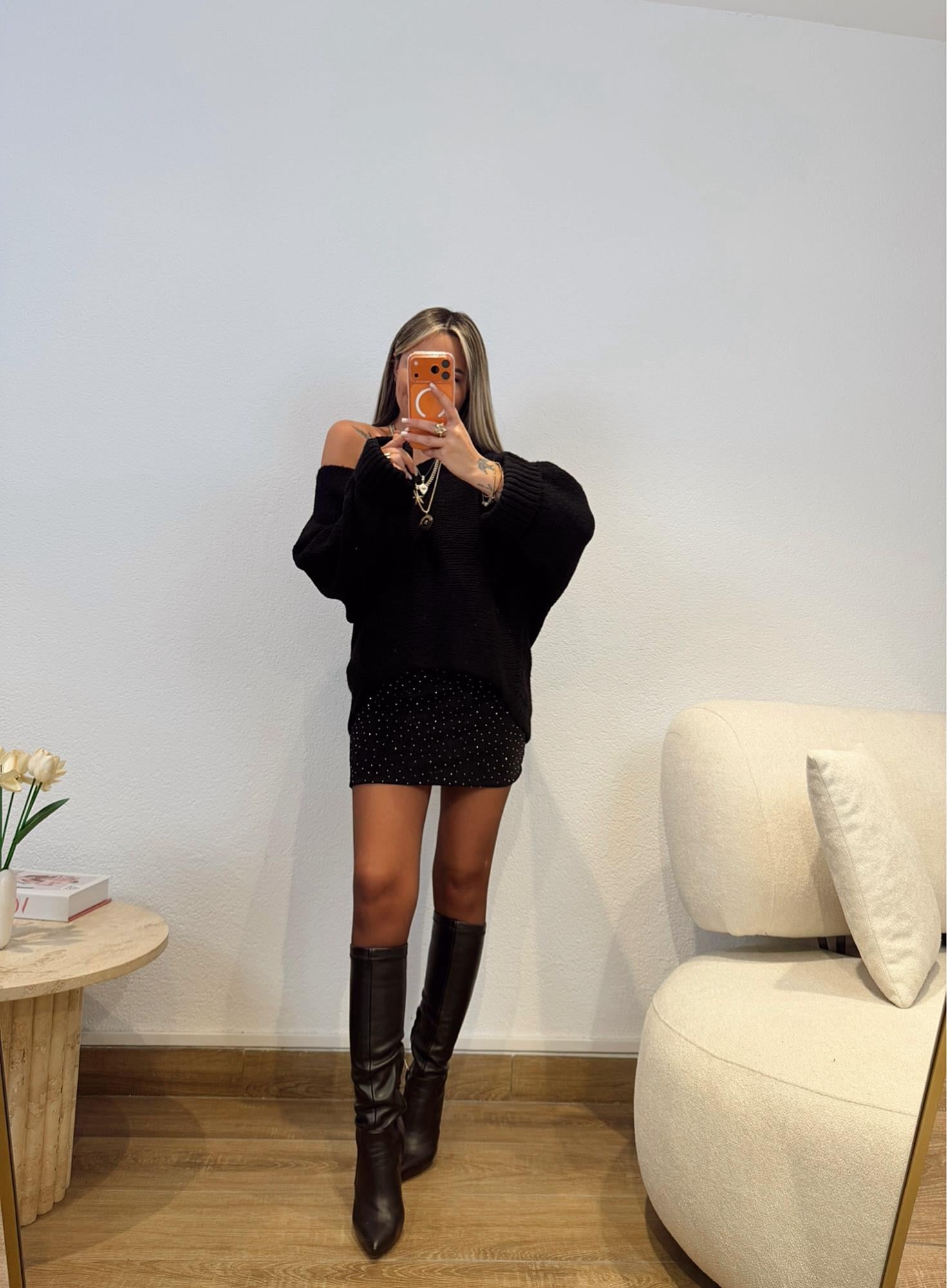 Taşlı Mini Etek